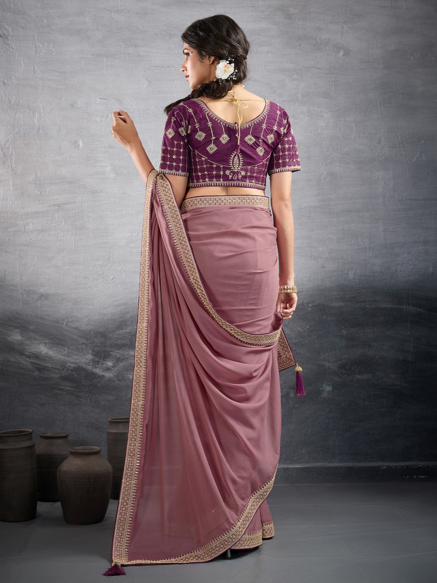 partywear designer saree for festive occasions