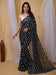 Black Black Party Wear Georgette Printed Saree