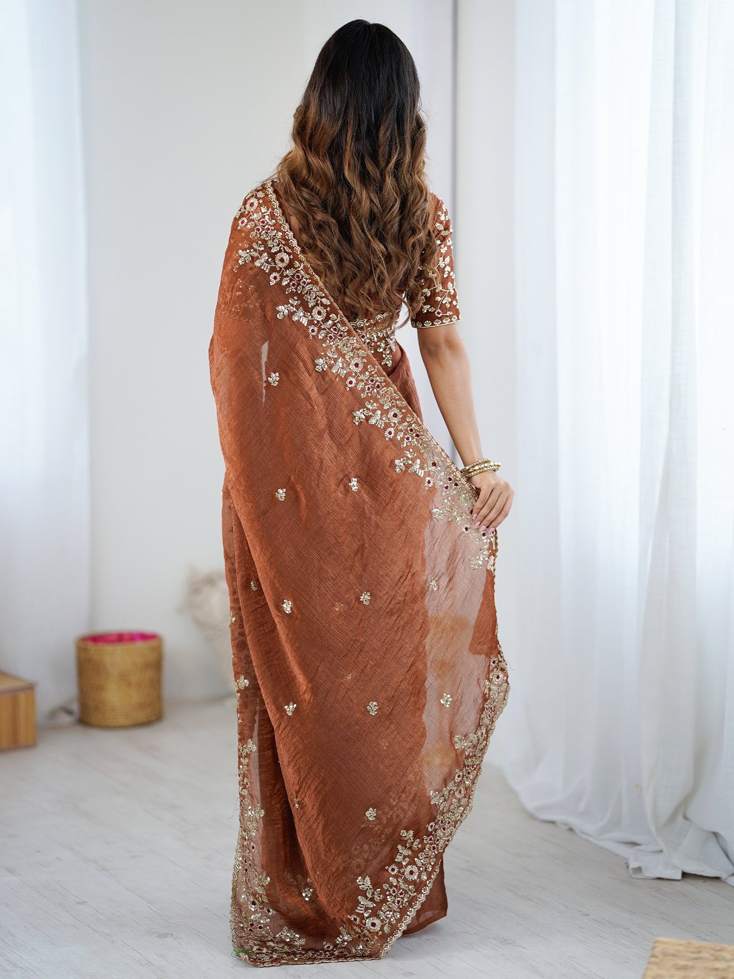 partywear designer saree for festive occasions