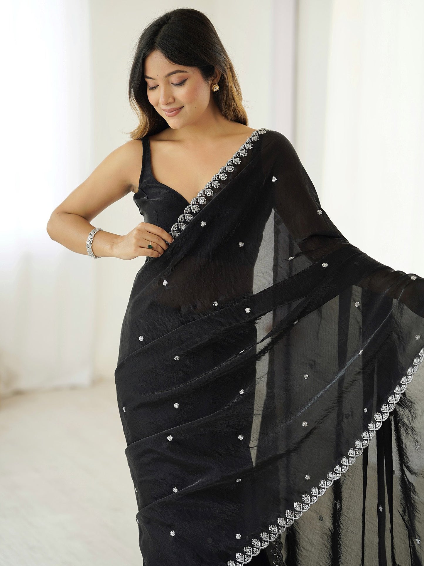 partywear designer saree for festive occasions