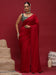 Red Red Party Wear Vichitra Silk  Solid Saree