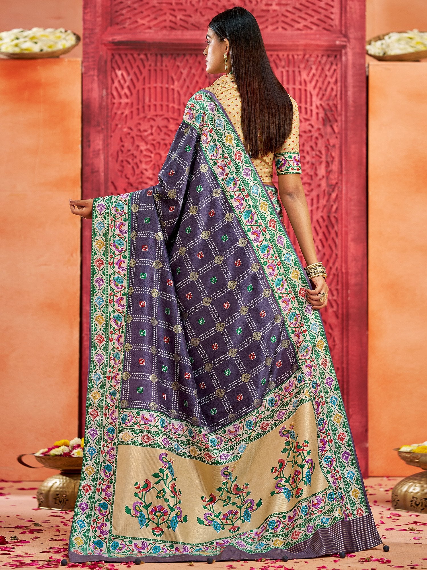 partywear designer saree for festive occasions
