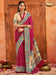 Pink Pink Bandhani Tussar Silk Printed Saree