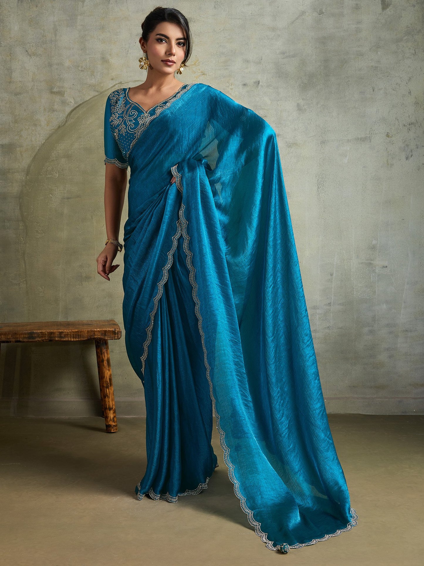 partywear designer saree for festive occasions