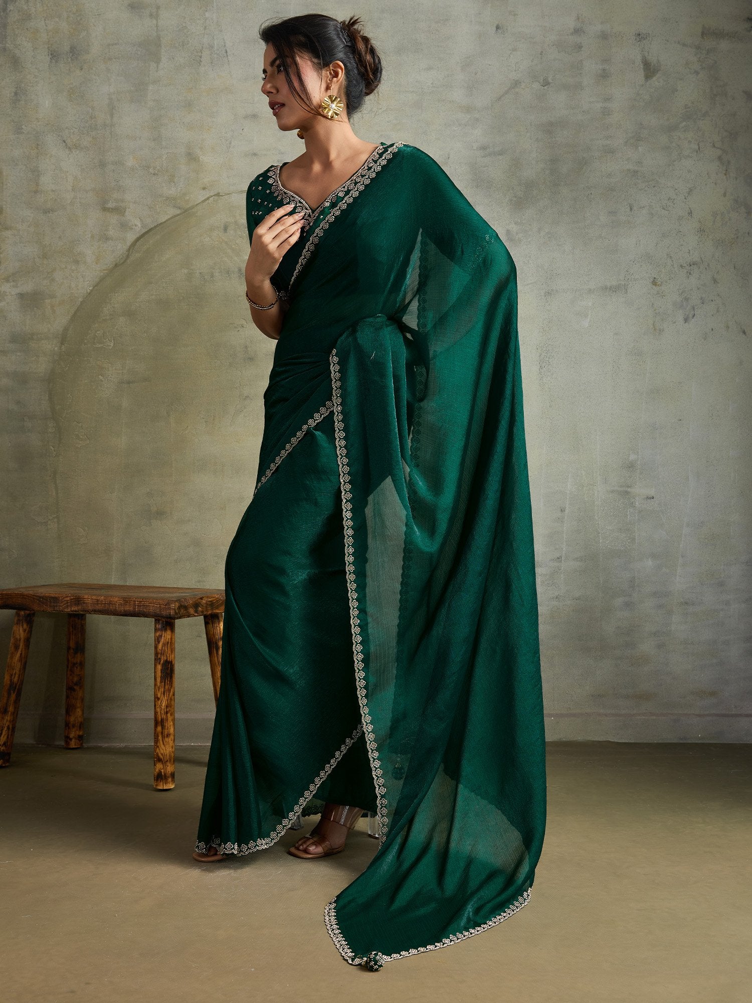 partywear designer saree for festive occasions