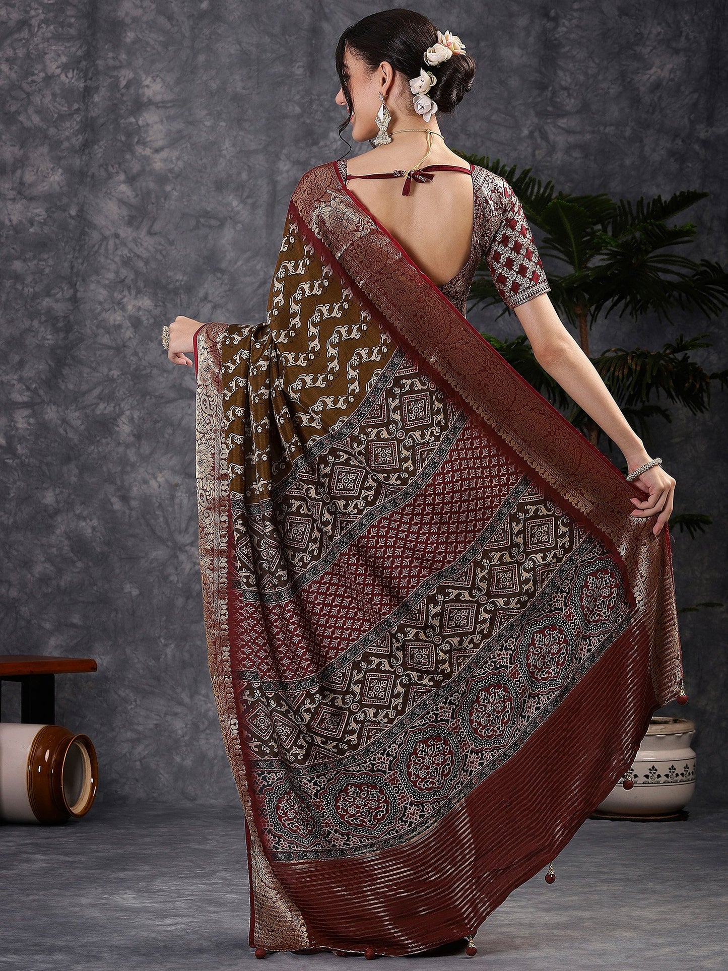 partywear designer saree for festive occasions