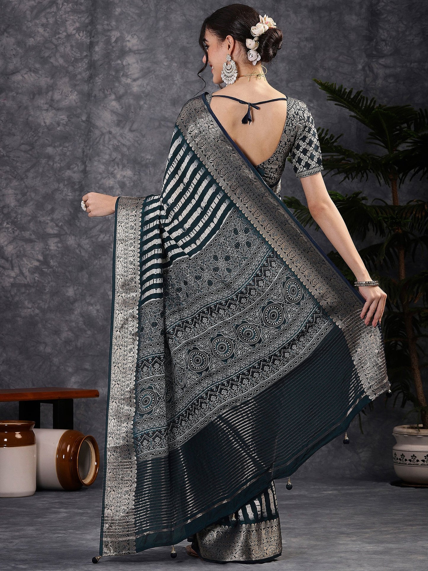 partywear designer saree for festive occasions