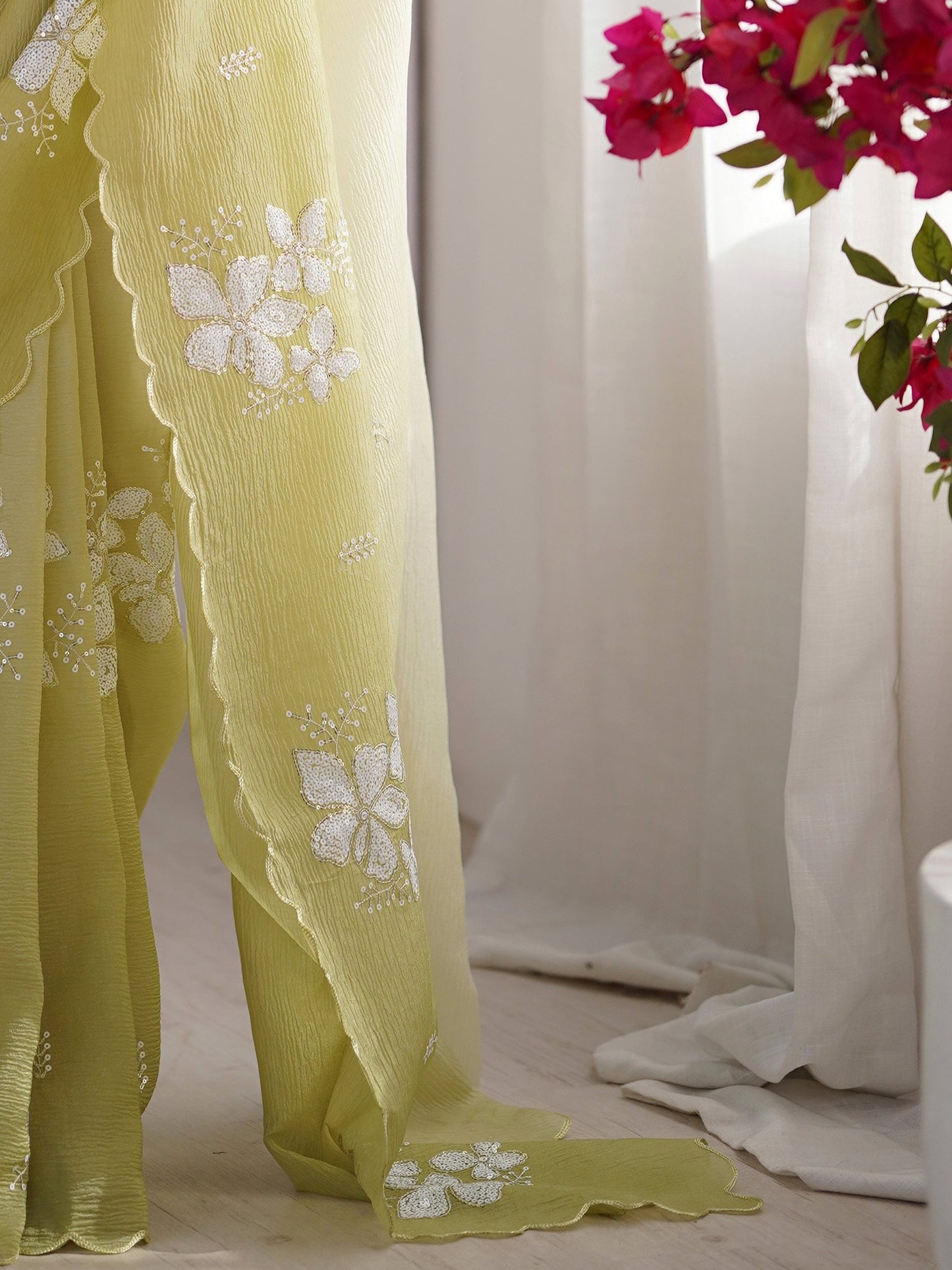 Light Party Wear Tissue Embellished Saree