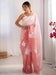Pink Peach Party Wear Tissue Embellished Saree