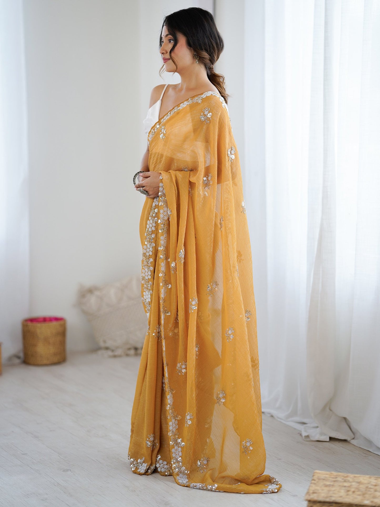 partywear designer saree for festive occasions