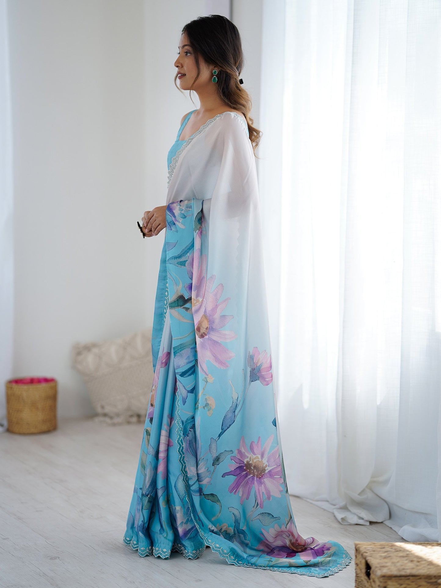 partywear designer saree for festive occasions