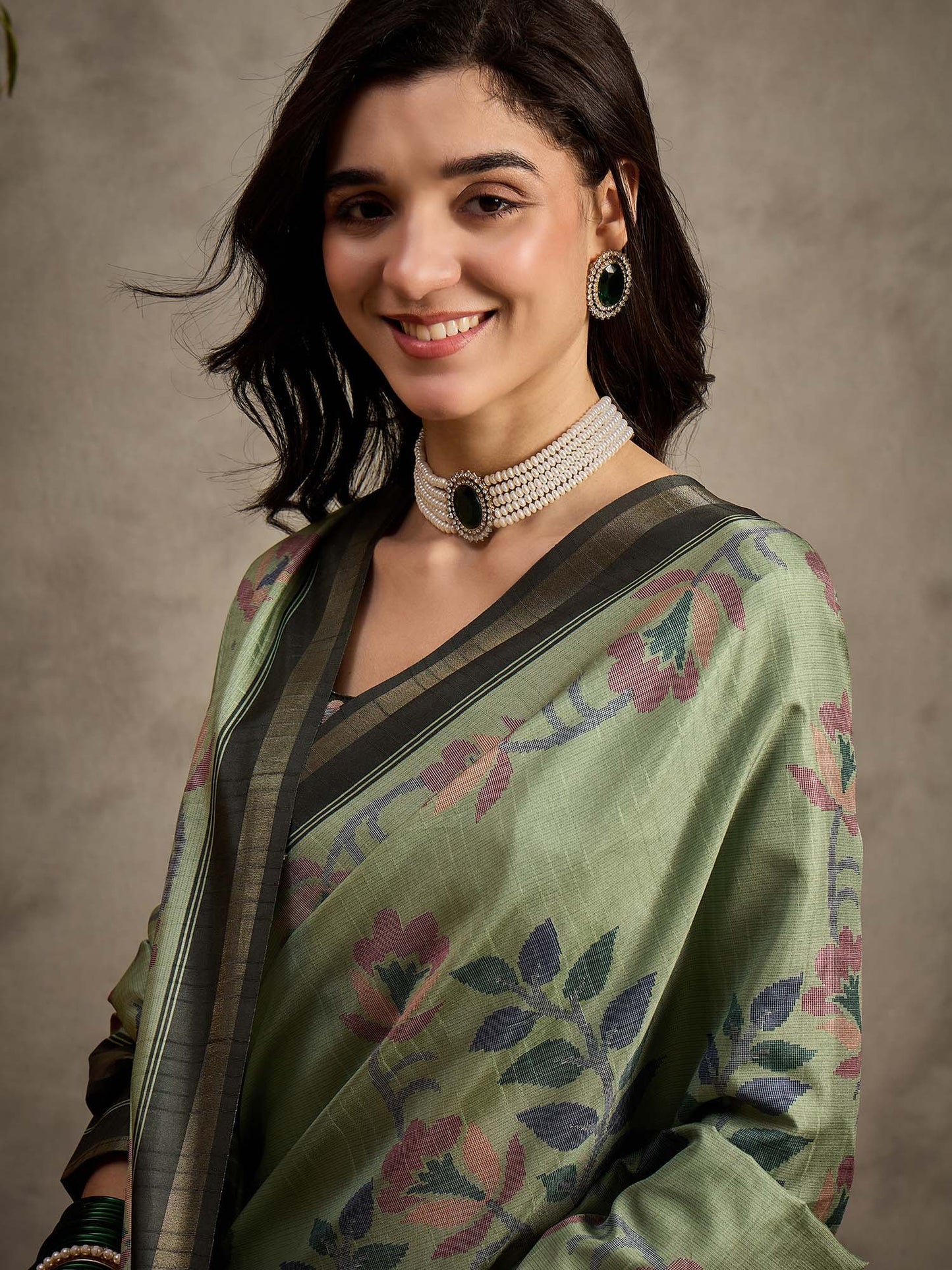 Light Tussar Manipuri Silk Printed Saree