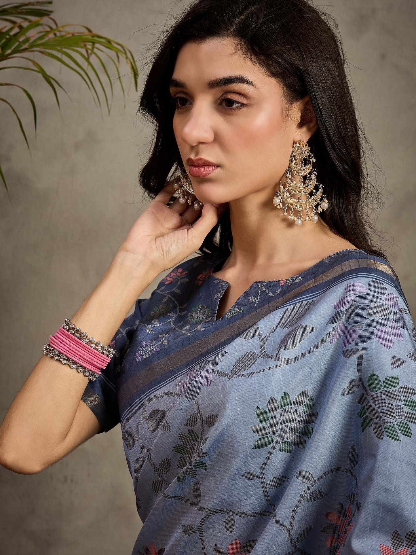 Light Tussar Manipuri Silk Printed Saree