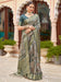 Blue Teal Sungudi Silk Blend Woven Saree