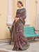 Brown Brown Sungudi Silk Blend Woven Saree