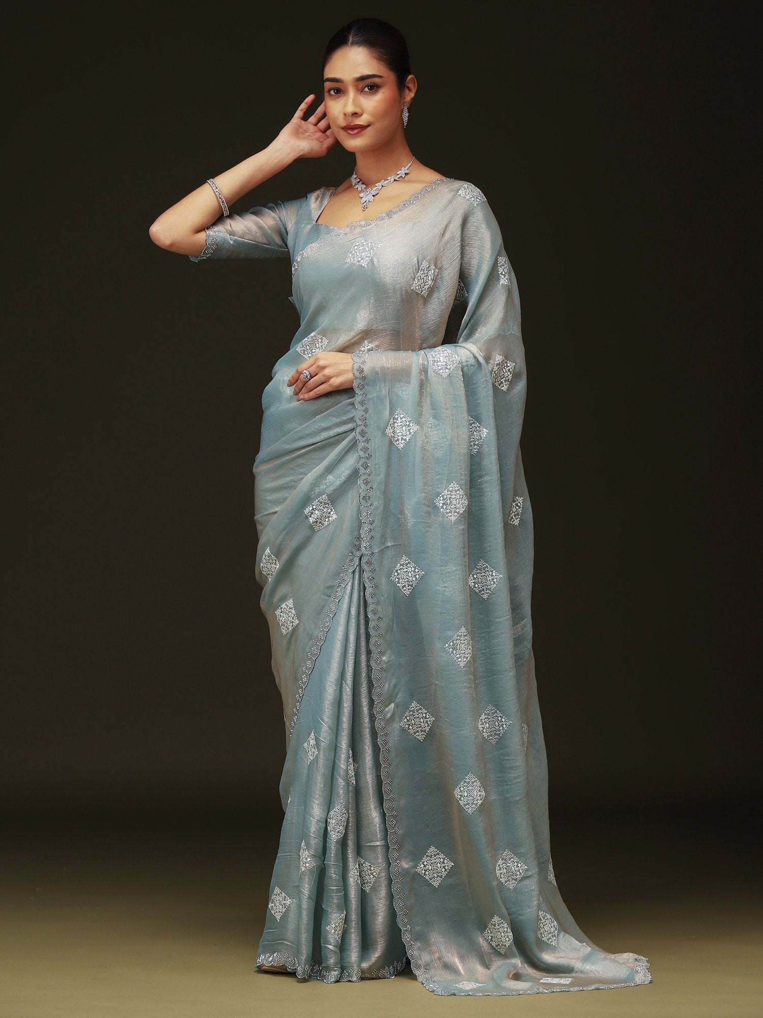 partywear designer saree for festive occasions
