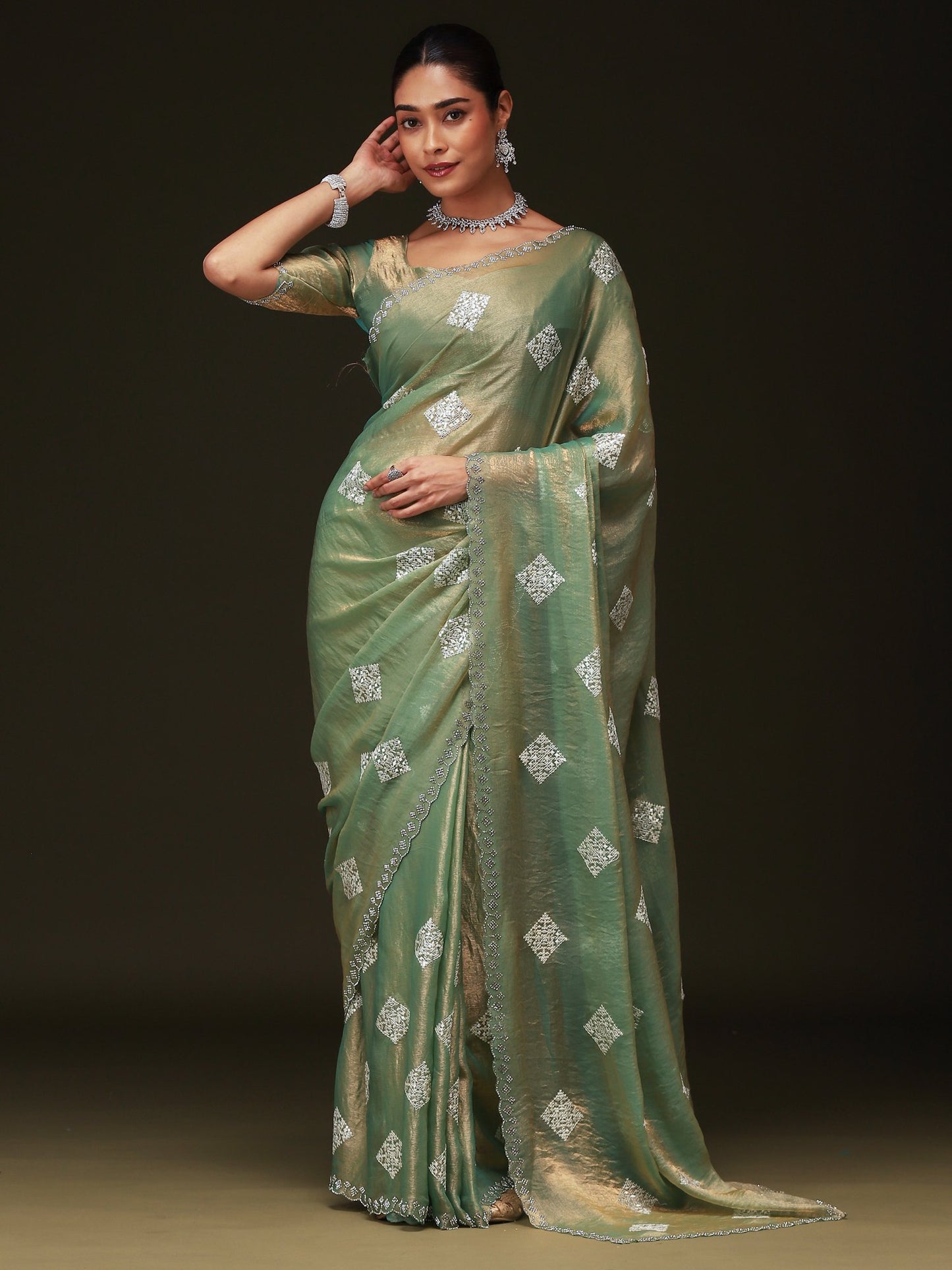 partywear designer saree for festive occasions