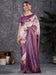 Purple Purple Banarasi Silk Blend Digital Print Saree