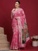 Pink Pink Banarasi Organza Woven Saree