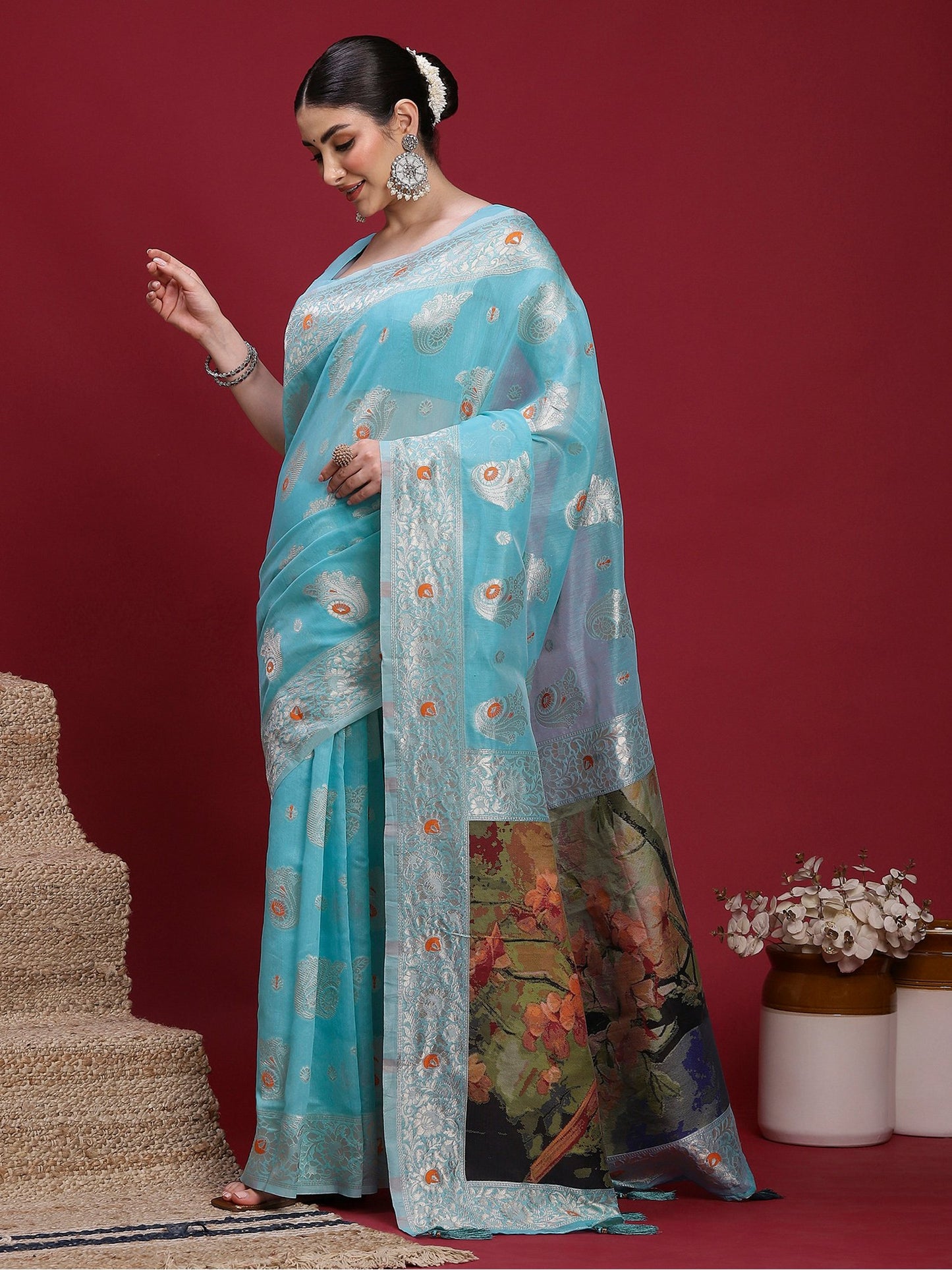 partywear designer saree for festive occasions