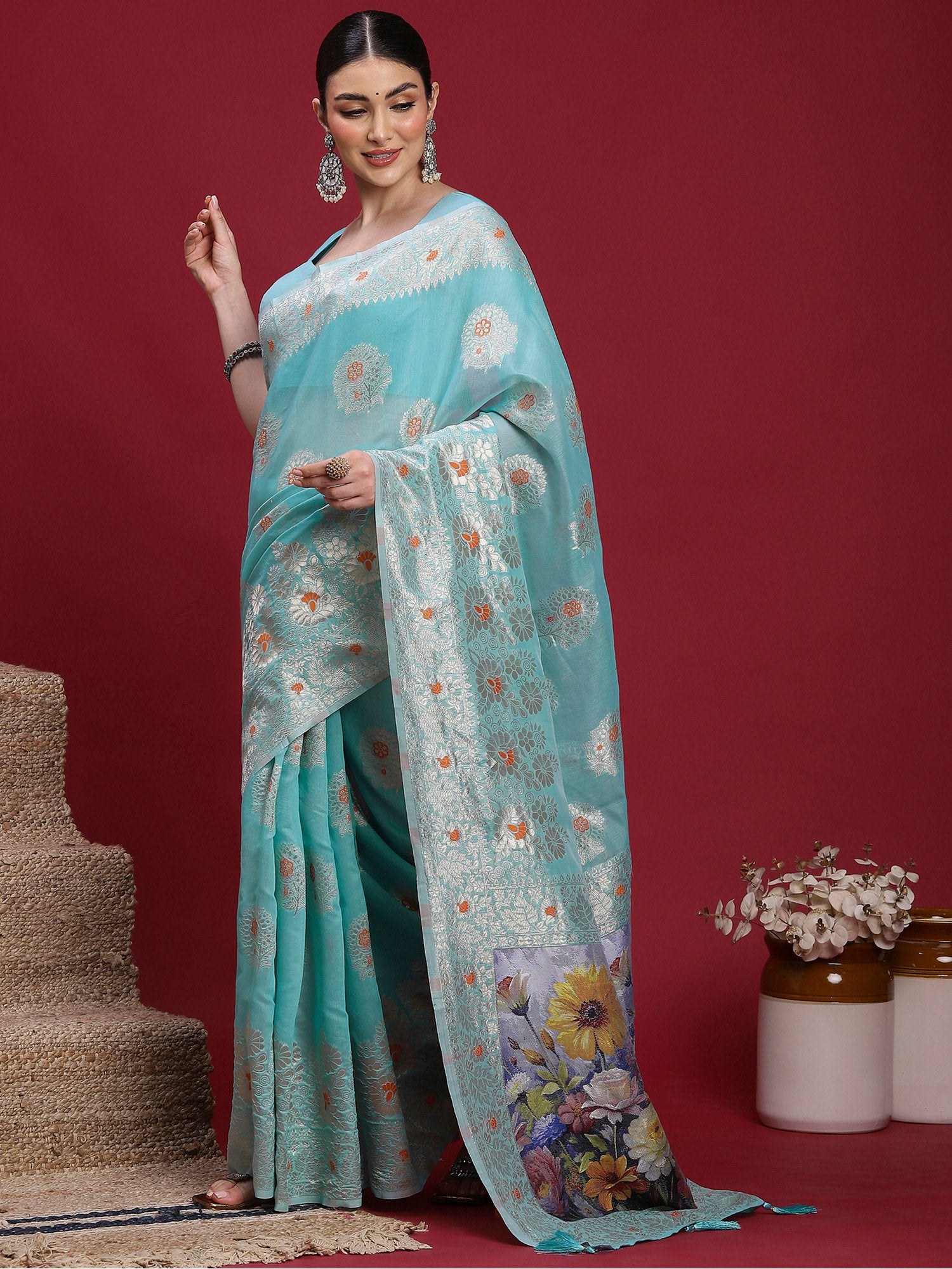partywear designer saree for festive occasions