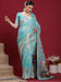 Blue Light Banarasi Organza Woven Saree