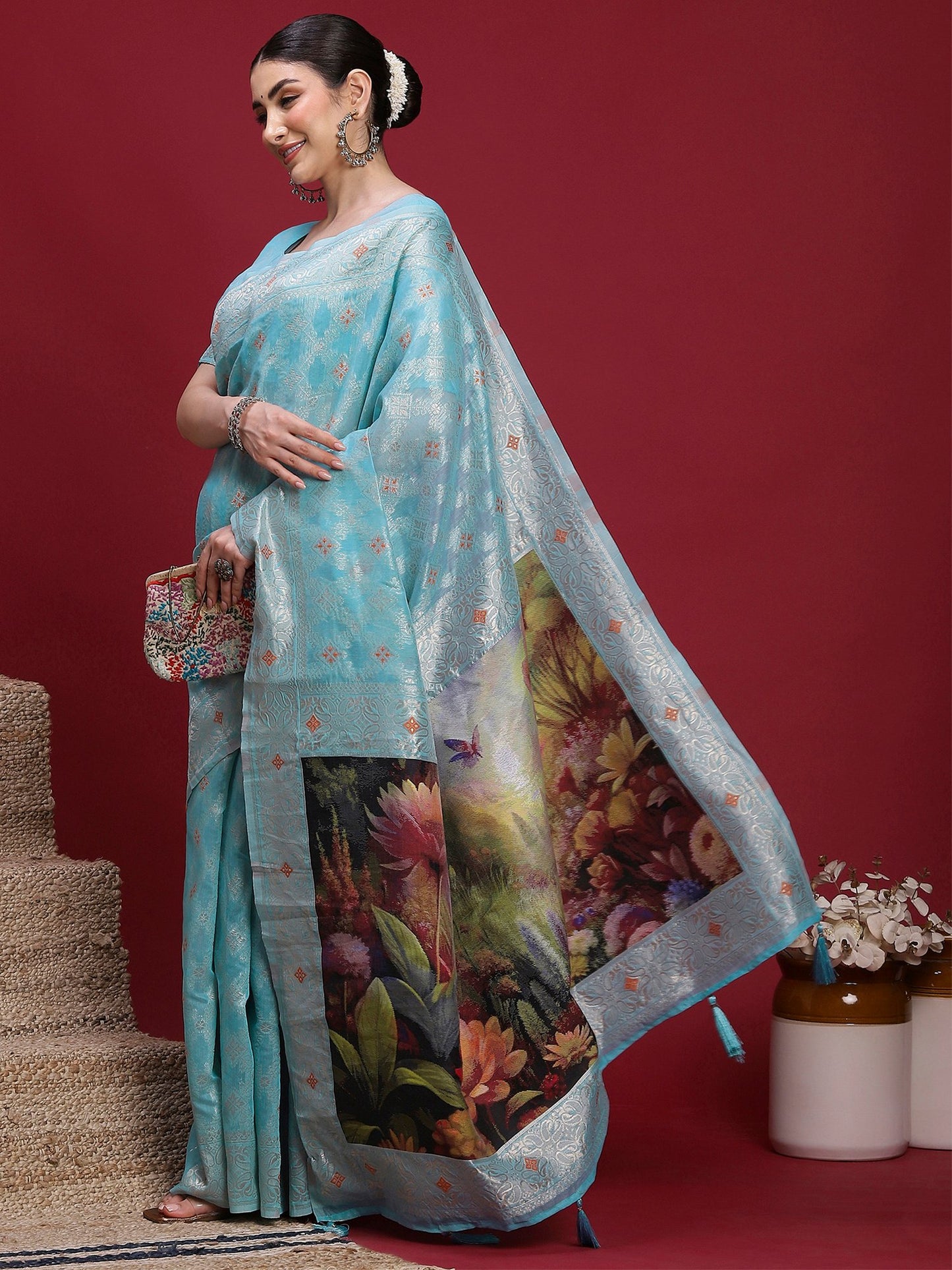 partywear designer saree for festive occasions