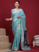 Blue Light Banarasi Organza Woven Saree