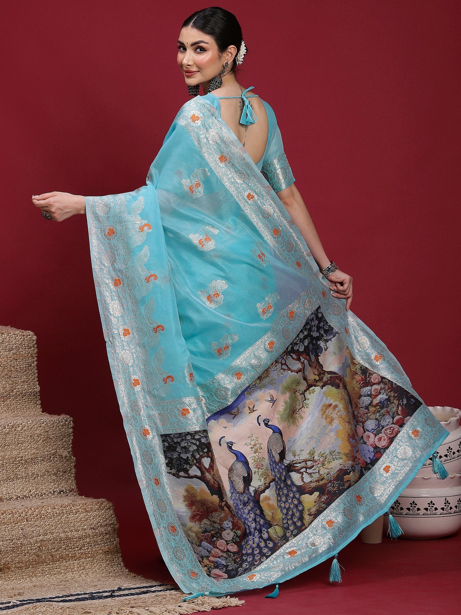 partywear designer saree for festive occasions