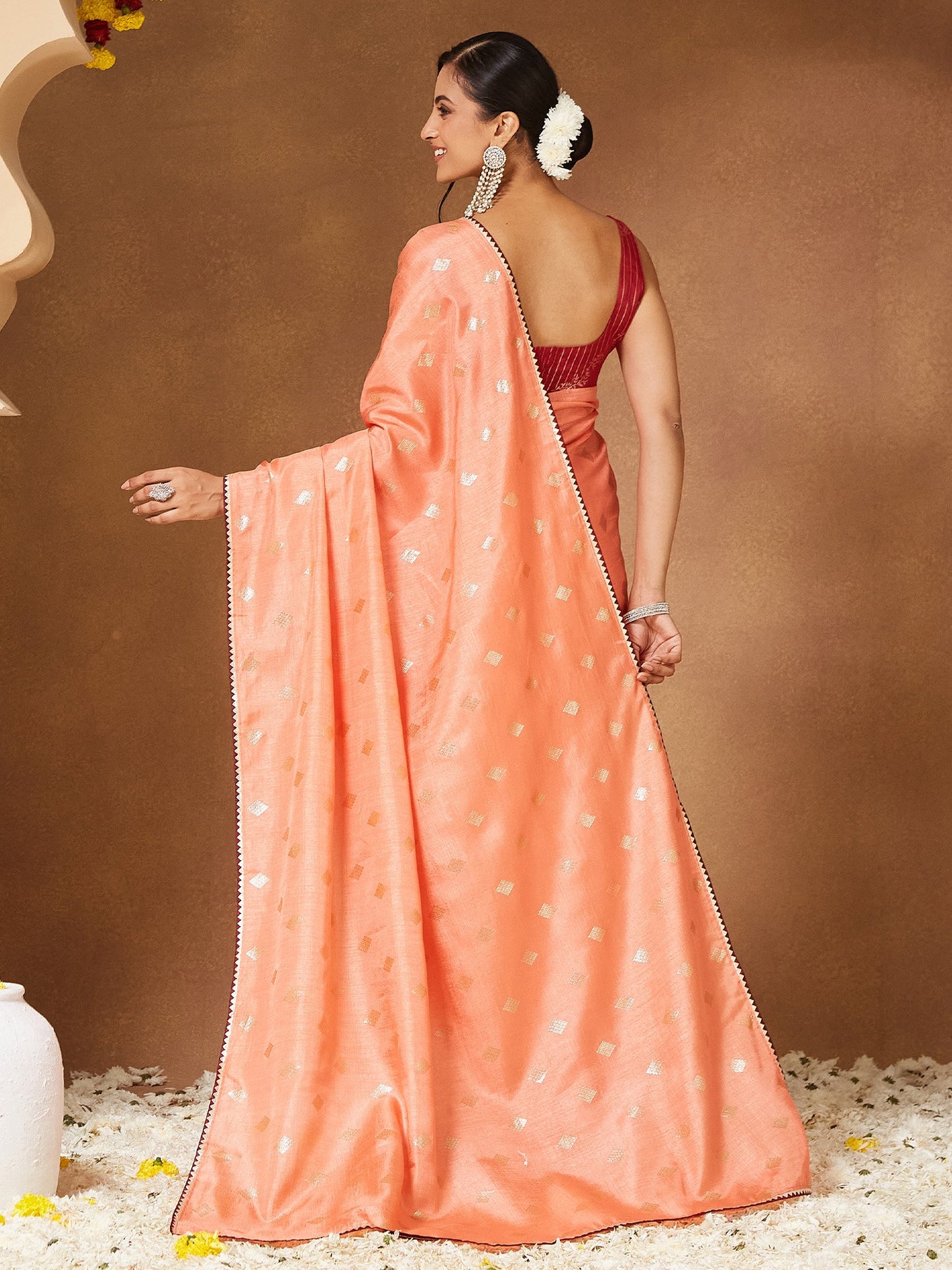 Coral Party Wear Georgette  Solid Saree