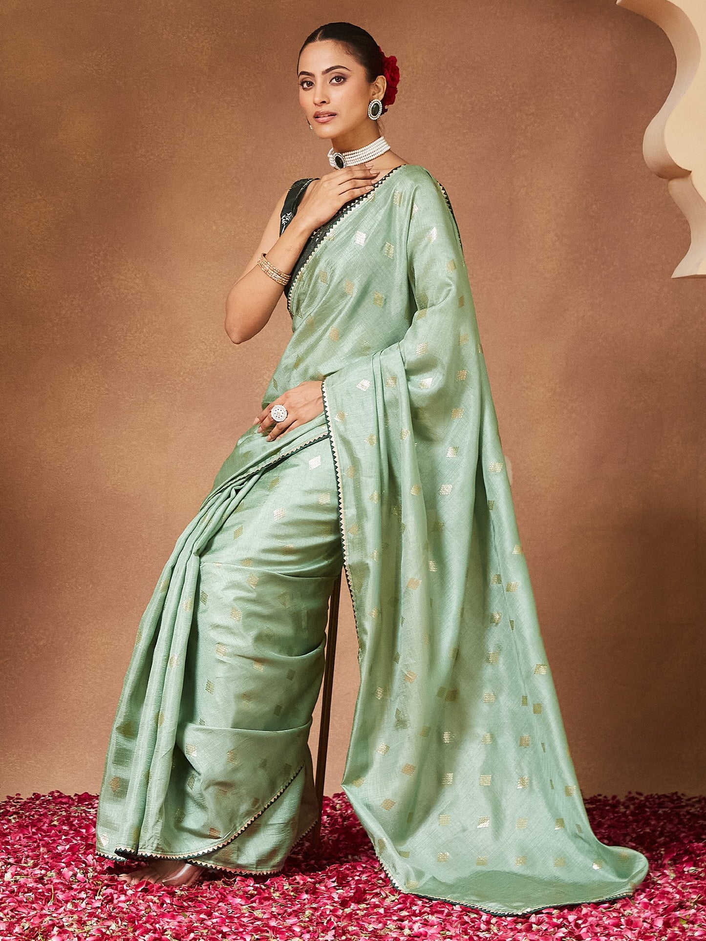 Light Party Wear Georgette  Solid Saree