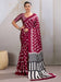 Maroon Maroon Banarasi Satin Printed Saree