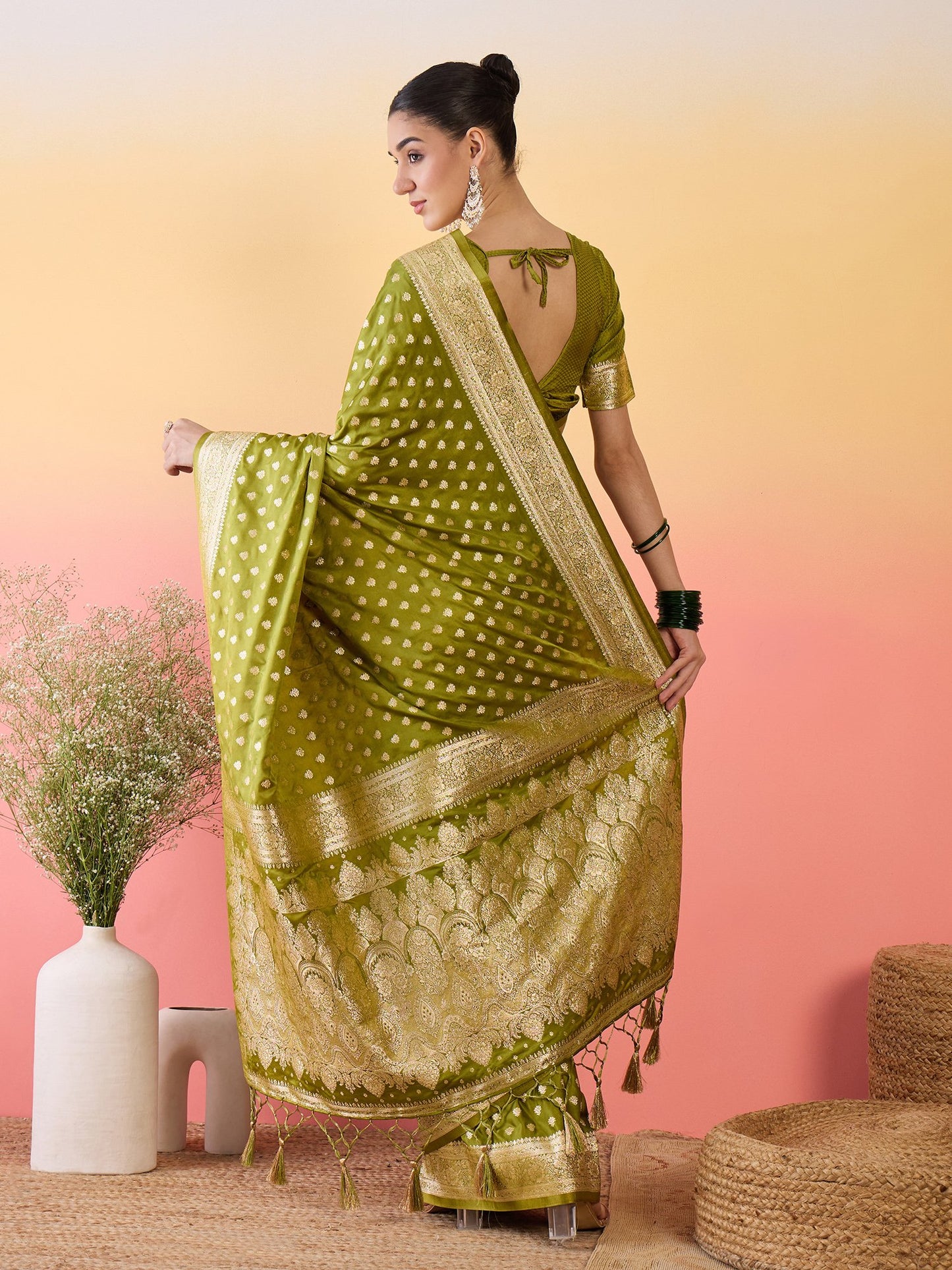 Light Banarasi Satin Silk Woven Saree