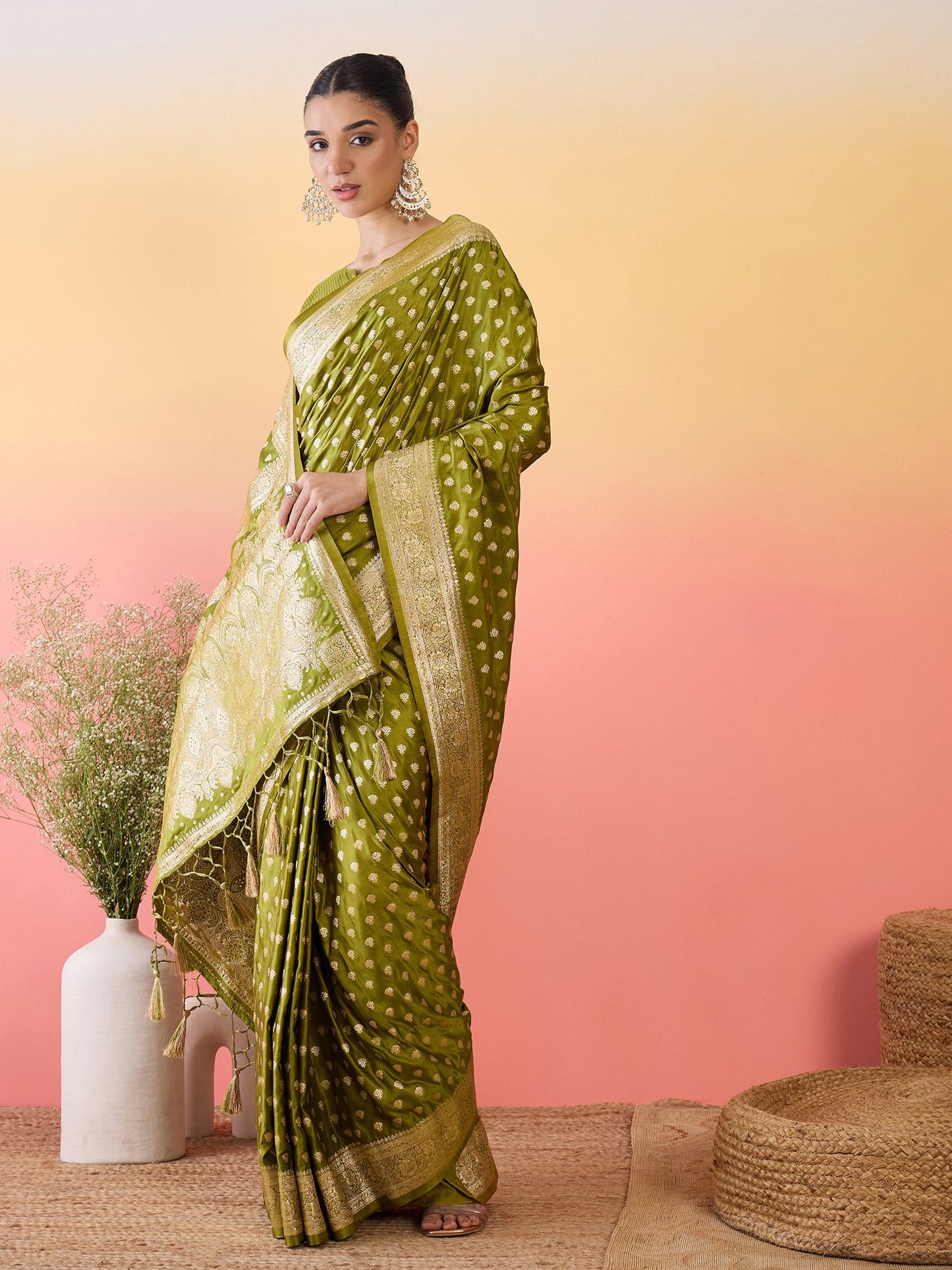 Light Banarasi Satin Silk Woven Saree