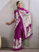 Purple Purple Banarasi Satin Printed Saree