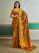 Yellow Mustard Banarasi Pure Silk Printed Saree