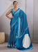 Blue Light Leheriya Satin Printed Saree