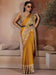 Yellow Mustard Banarasi Pure Silk Printed Saree
