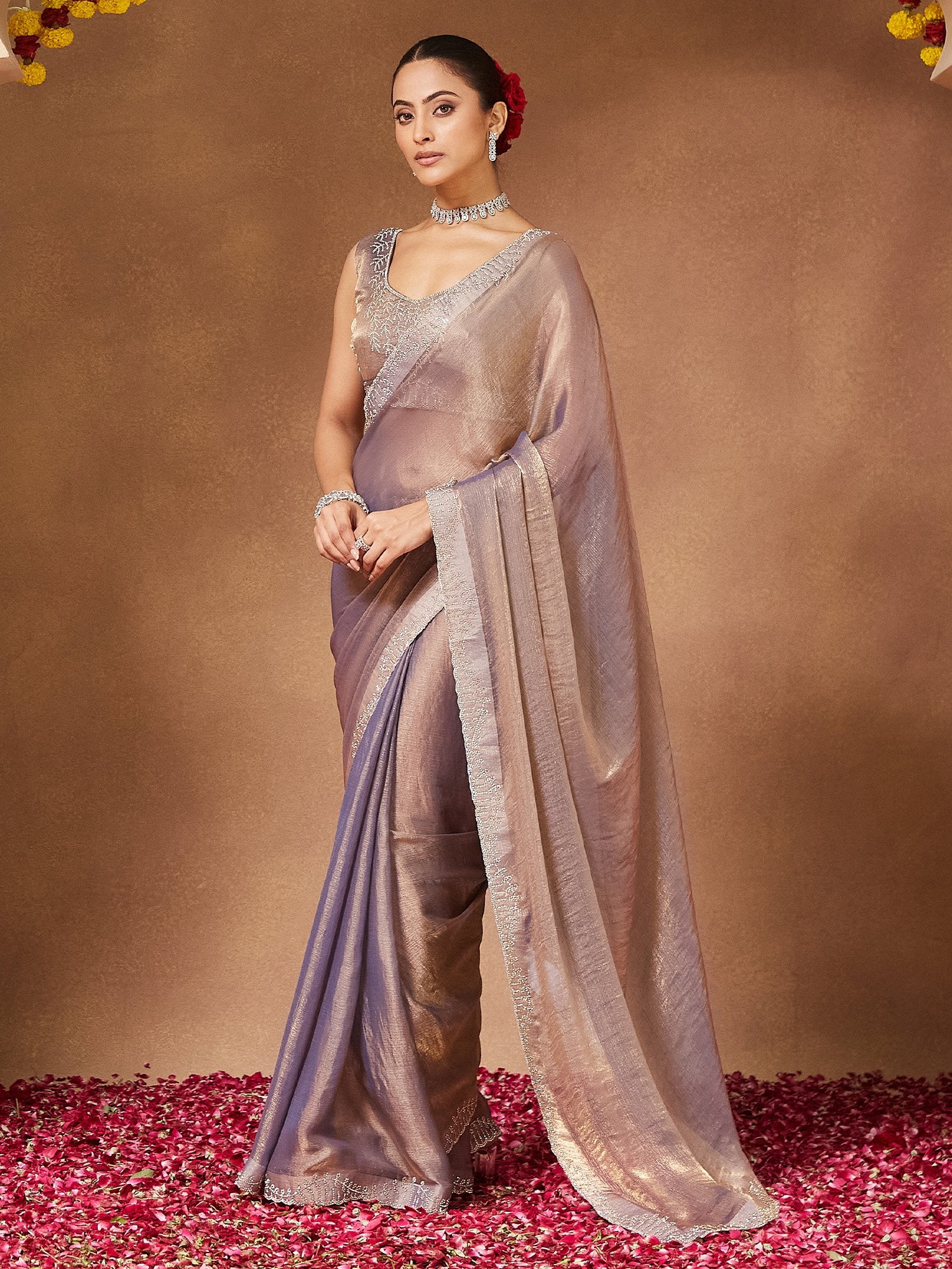 partywear designer saree for festive occasions