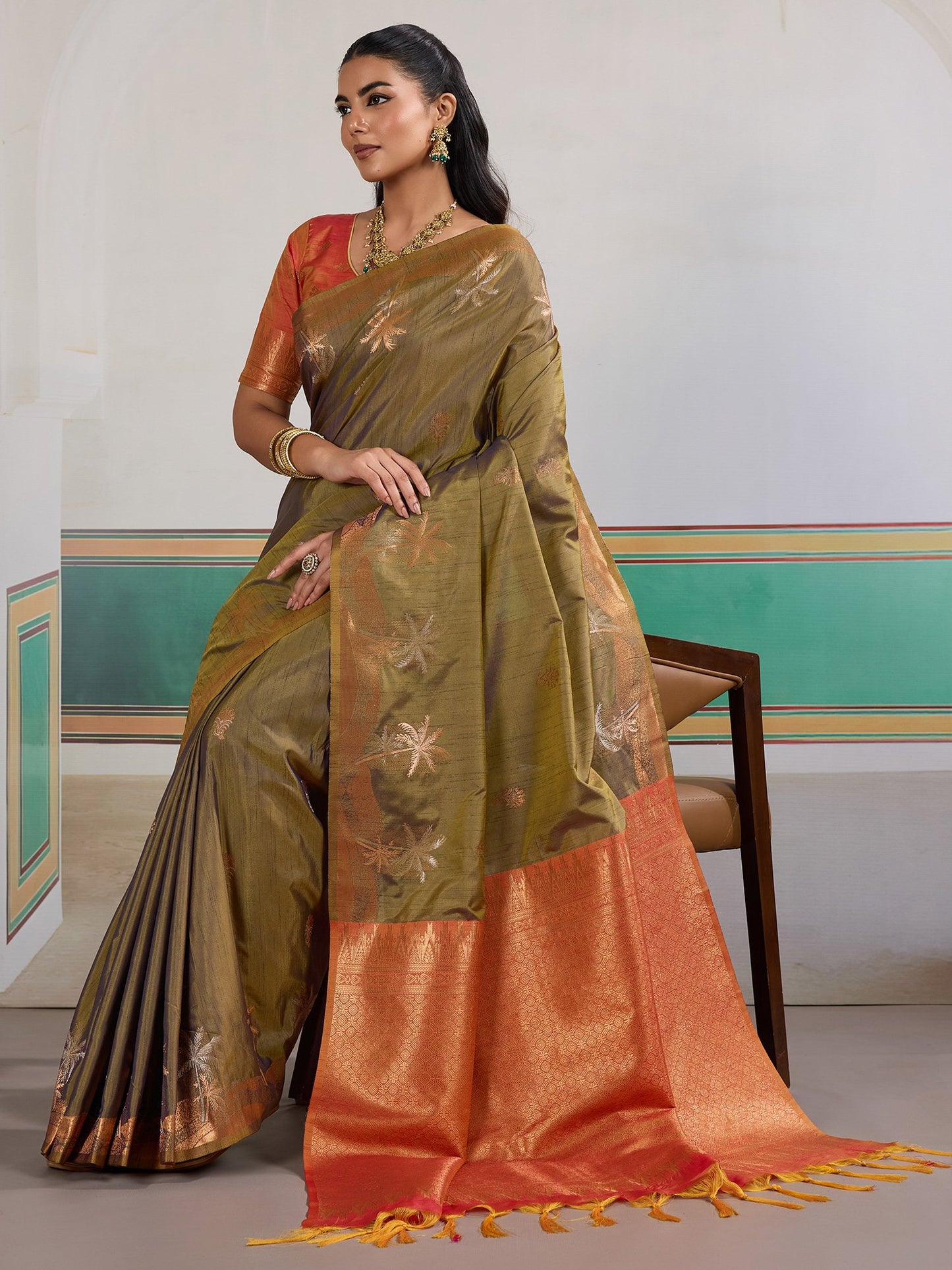 Light Banarasi Tussar Silk Woven Saree