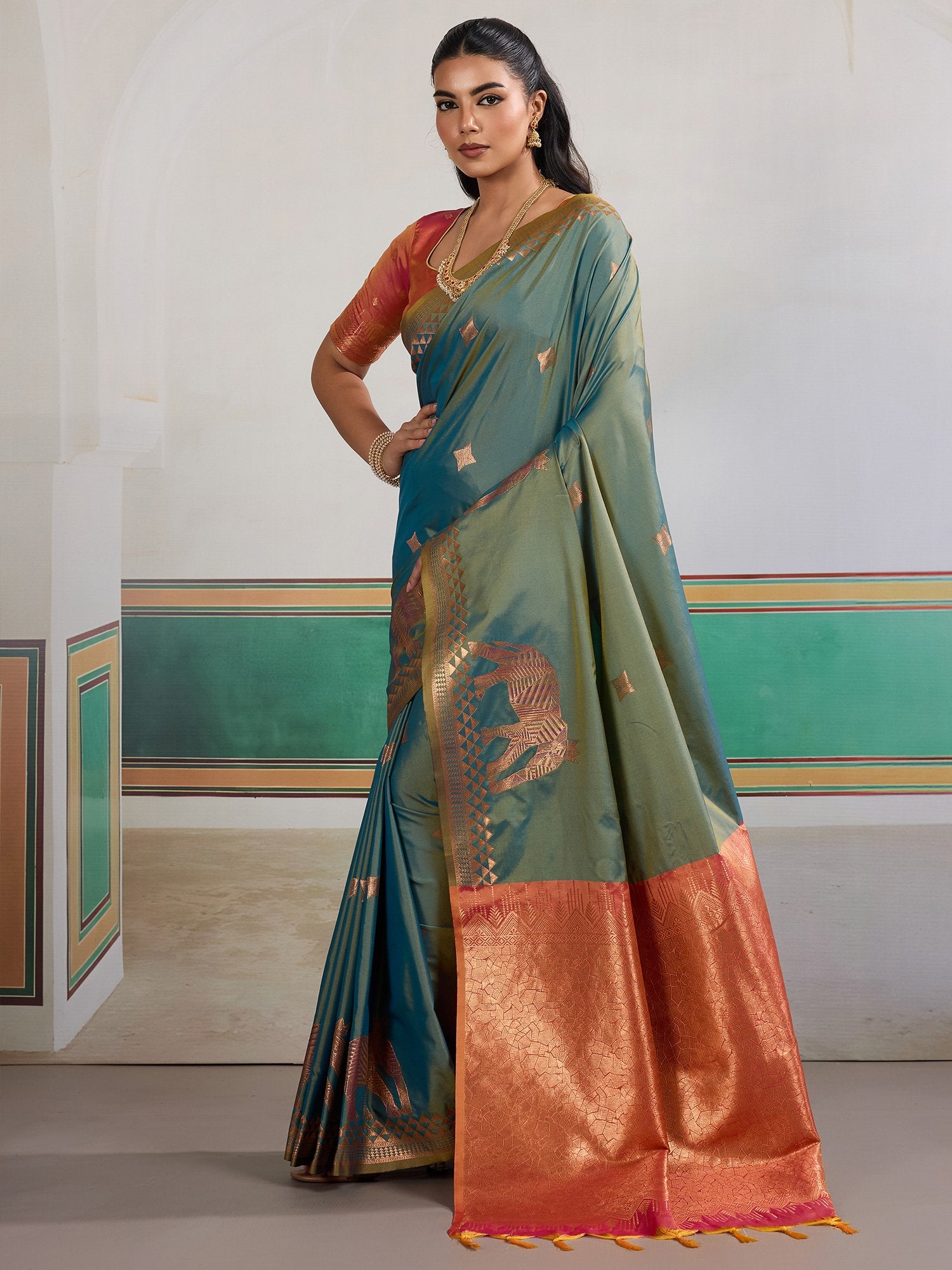 partywear designer saree for festive occasions