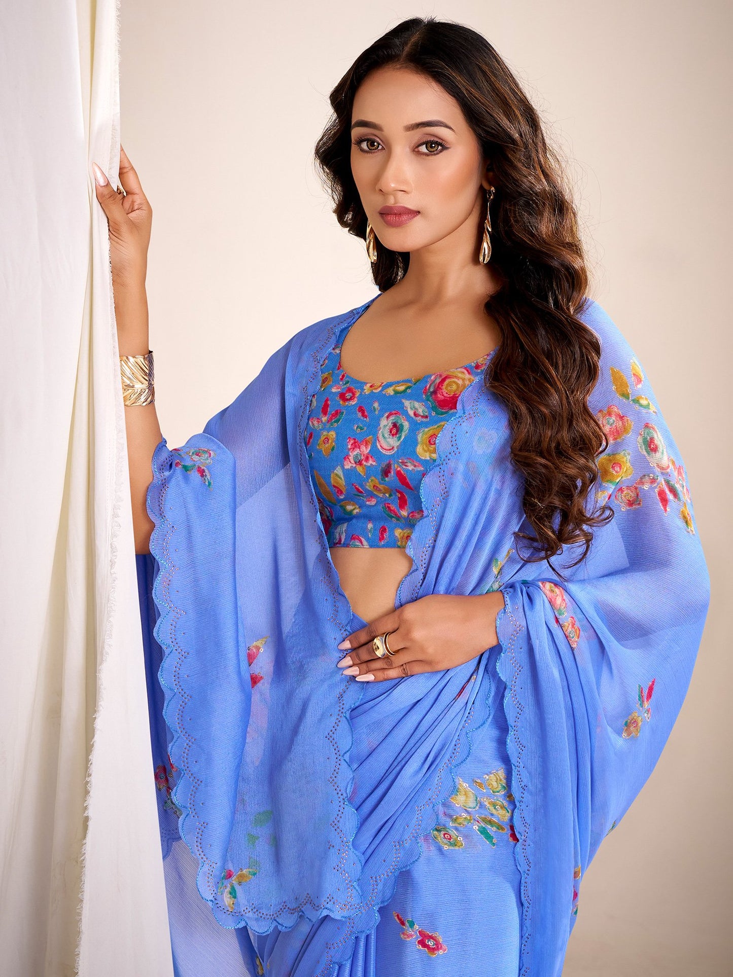 Light Party Wear Chiffon Printed Saree