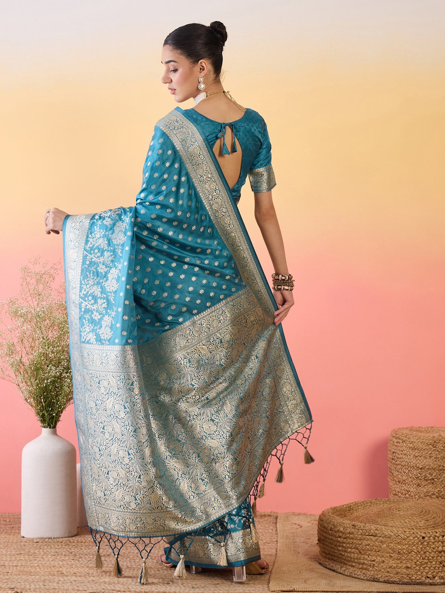 Light Banarasi Satin Silk Woven Saree
