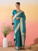 Blue Teal Banarasi Satin Silk Woven Saree
