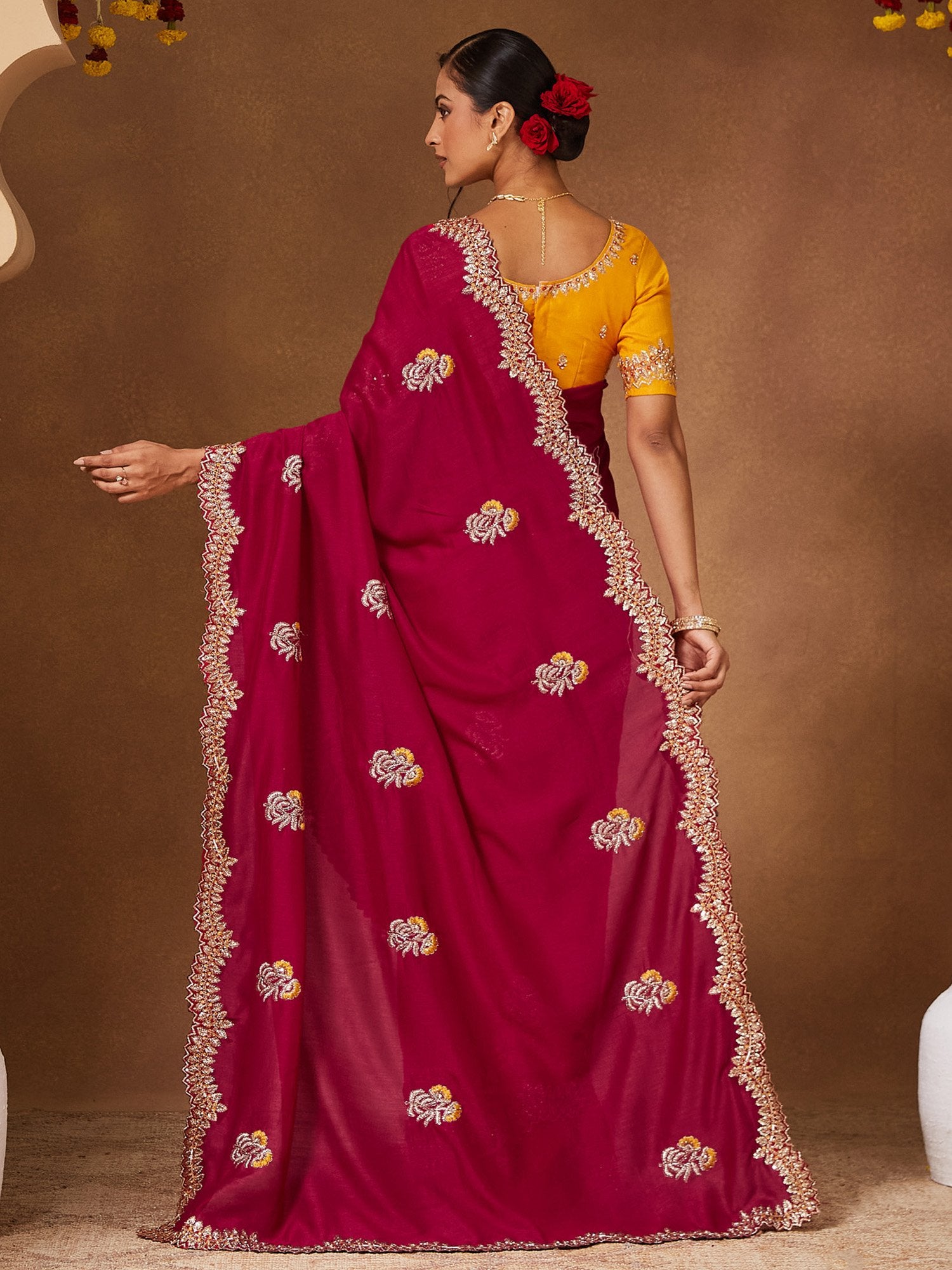 partywear designer saree for festive occasions