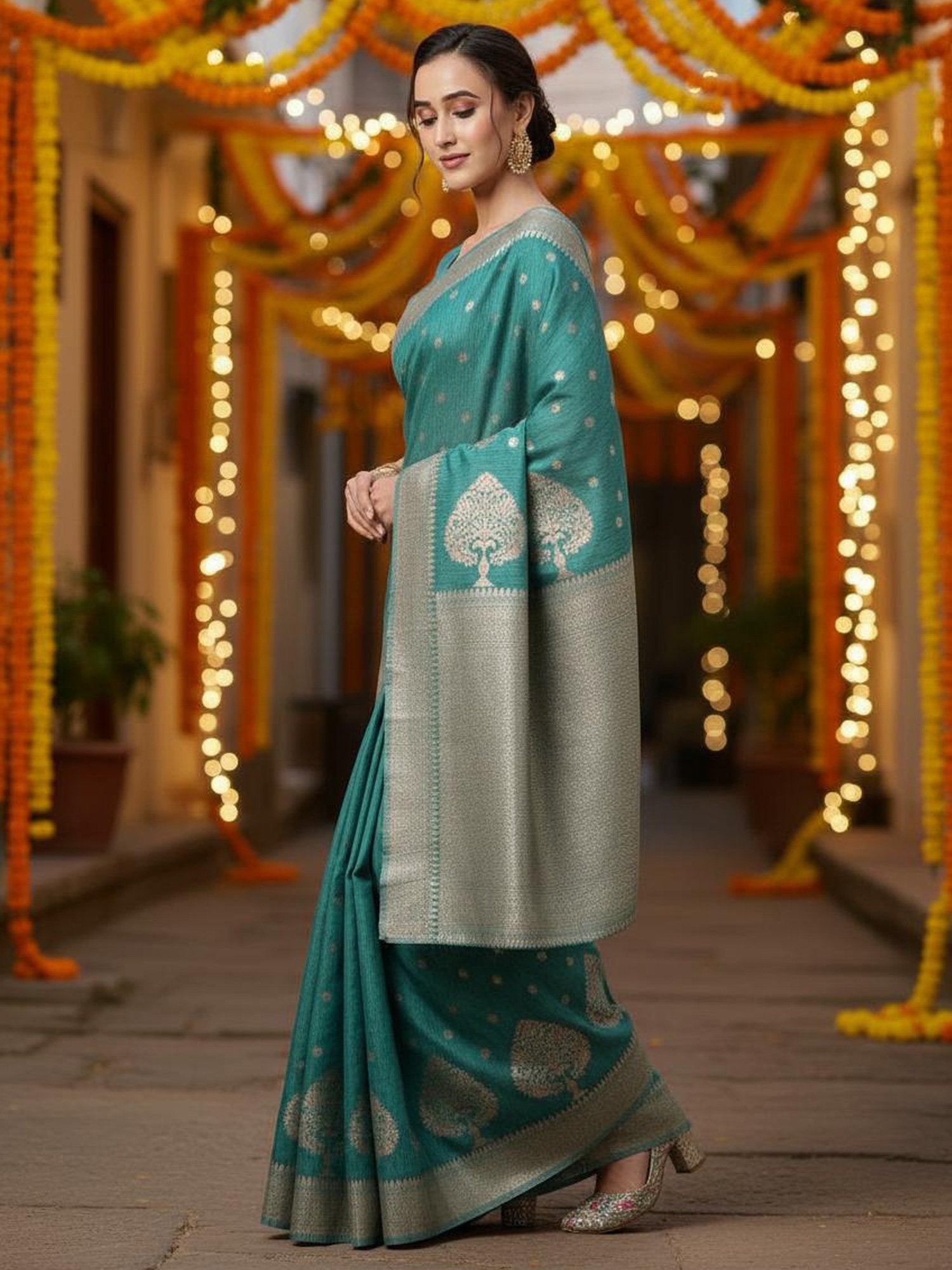 partywear designer saree for festive occasions