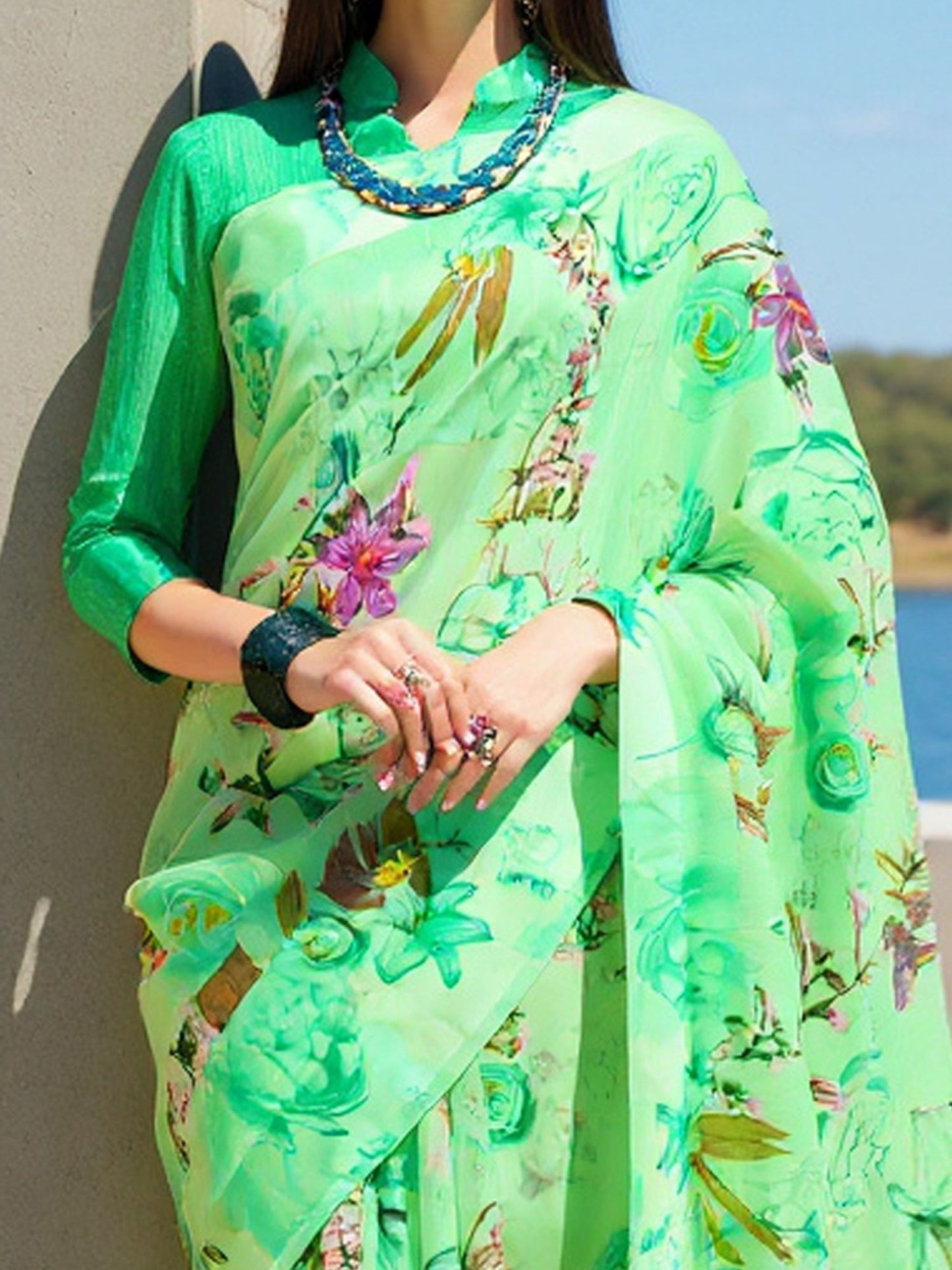 partywear designer saree for festive occasions