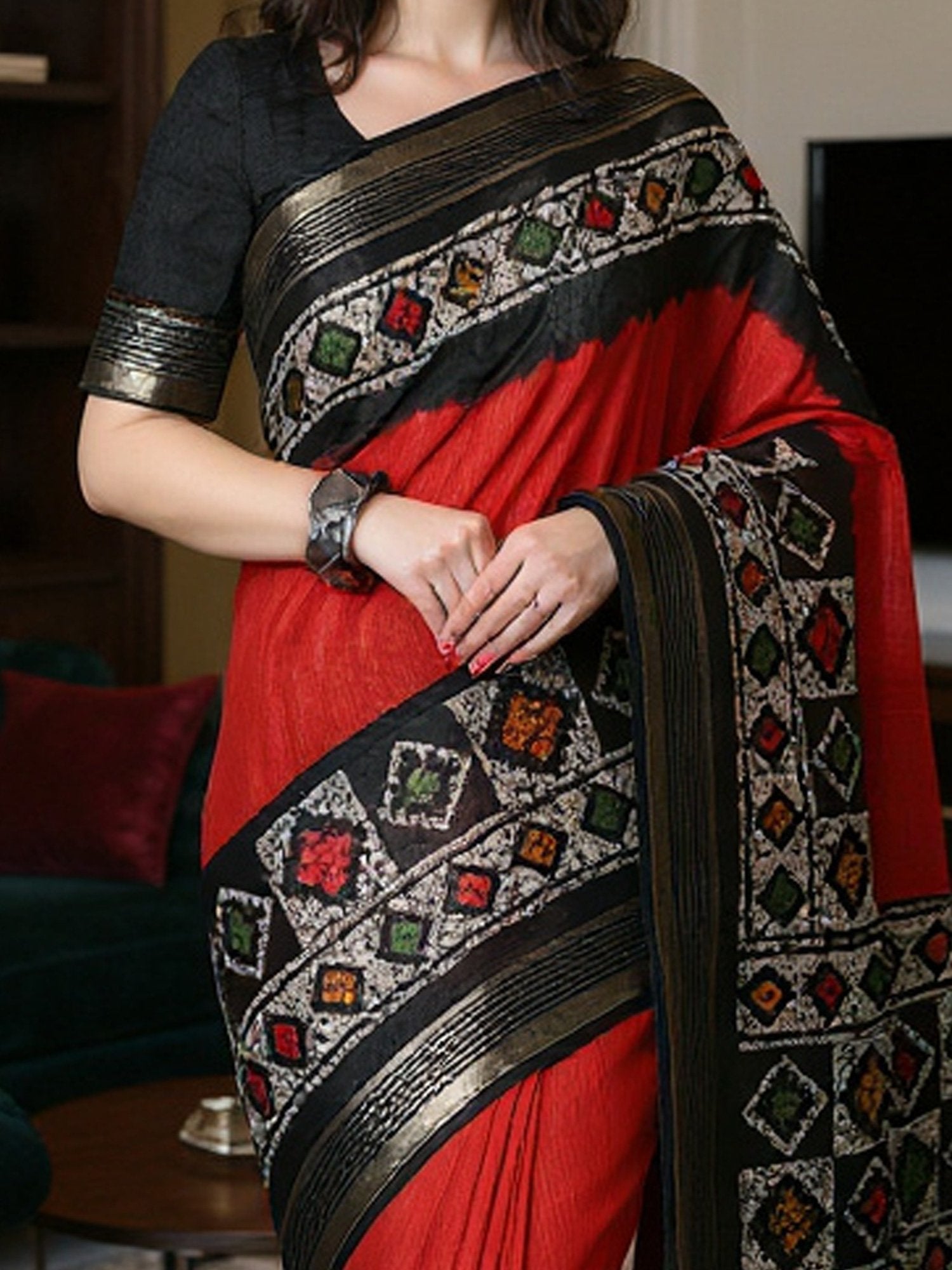 partywear designer saree for festive occasions