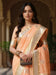 Pink Peach Banarasi Silk Blend Woven Saree