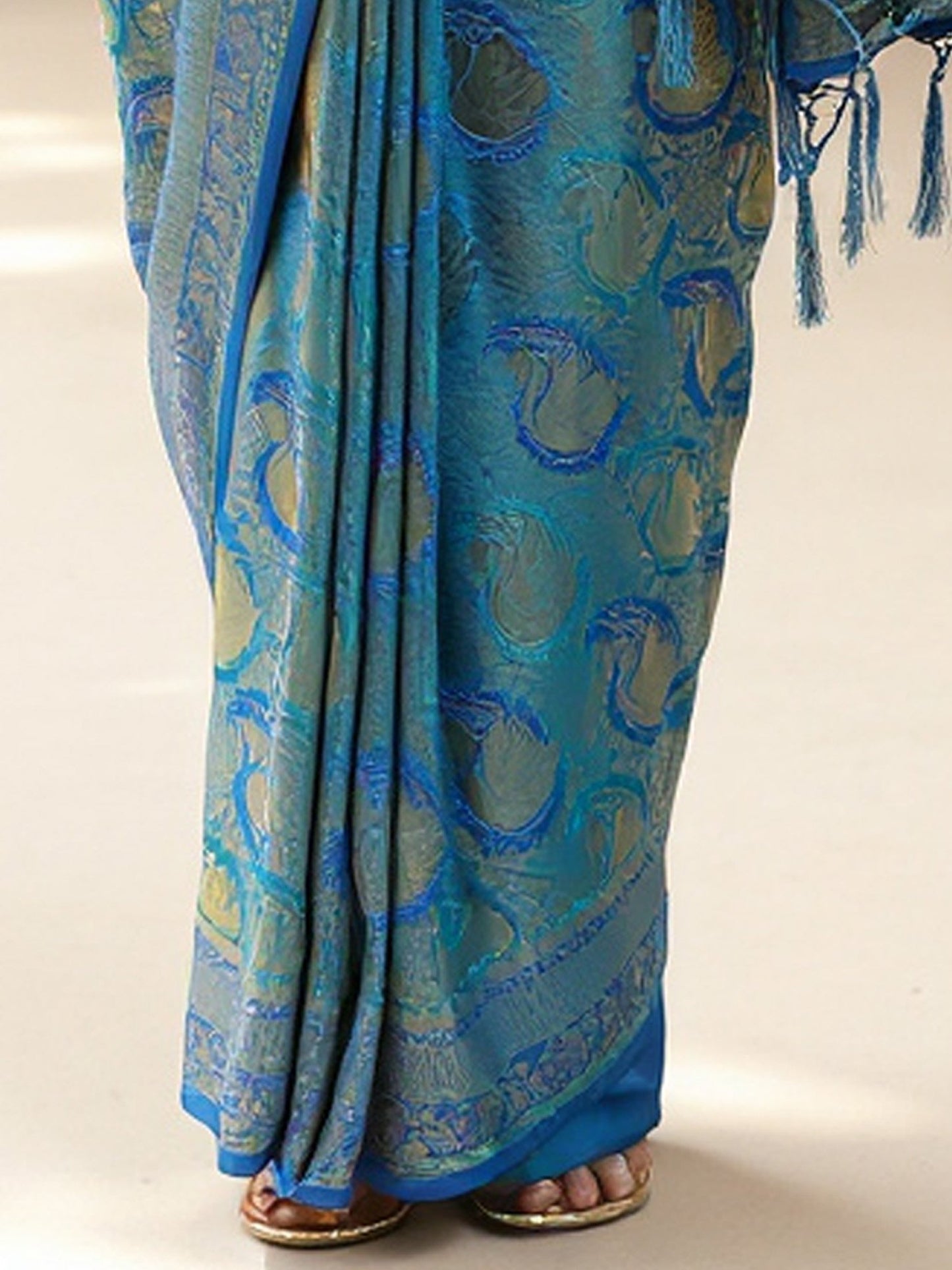 Light Banarasi Silk Blend Woven Saree
